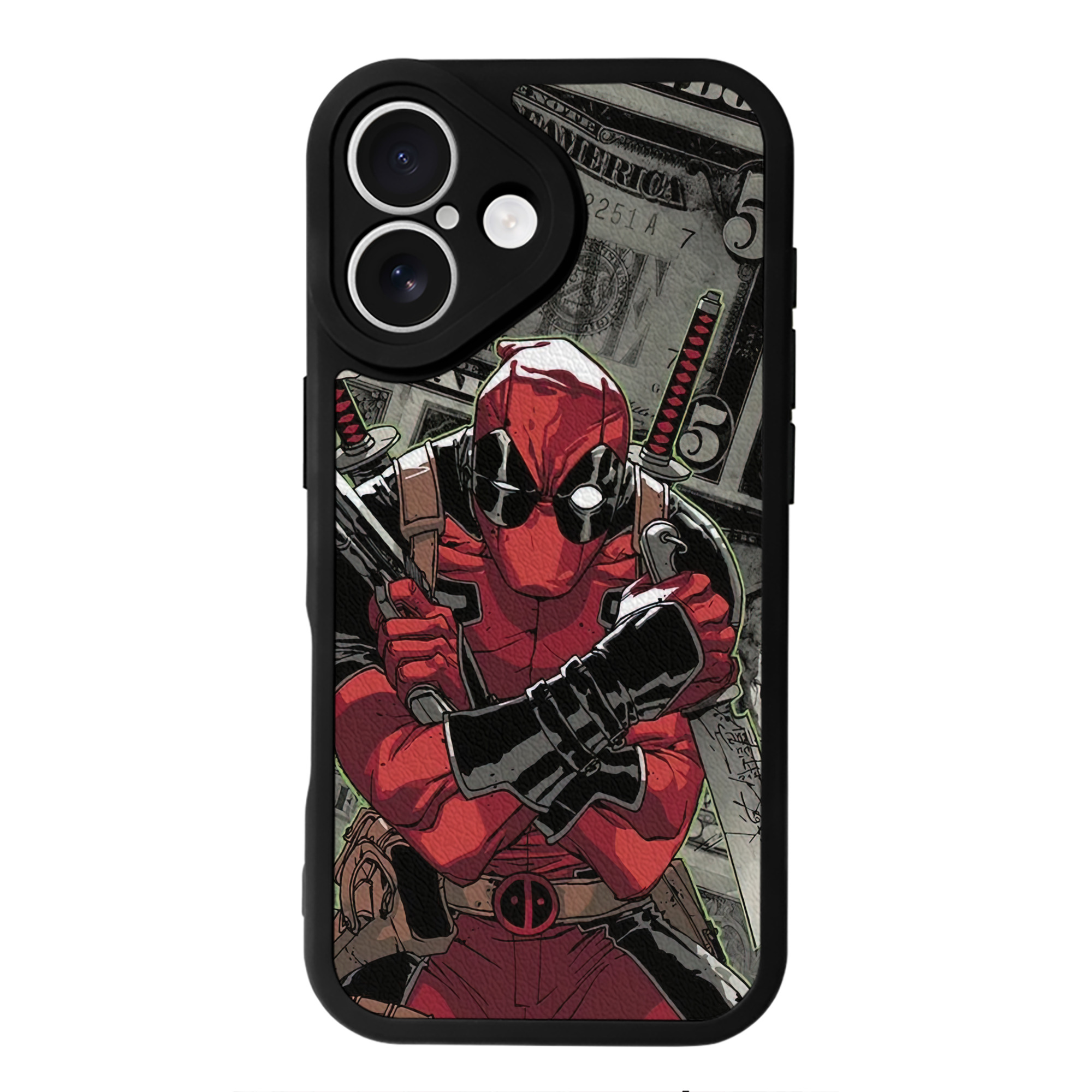 （画像用） Deadpool デッドプール 【iPhone 16シリーズ対応】シリコンスマホケース（レザー調） 材質：シリコン